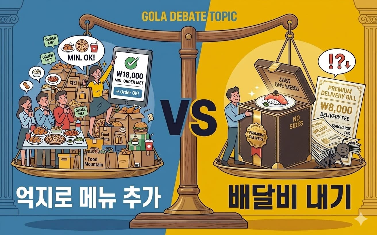 배달 음식 시킬 때 내 스타일은? 최소 주문 금액 채우려고 억지로 메뉴 추가하기 vs 딱 먹을 만큼만 시키고 비싼 배달비 쿨하게 내기