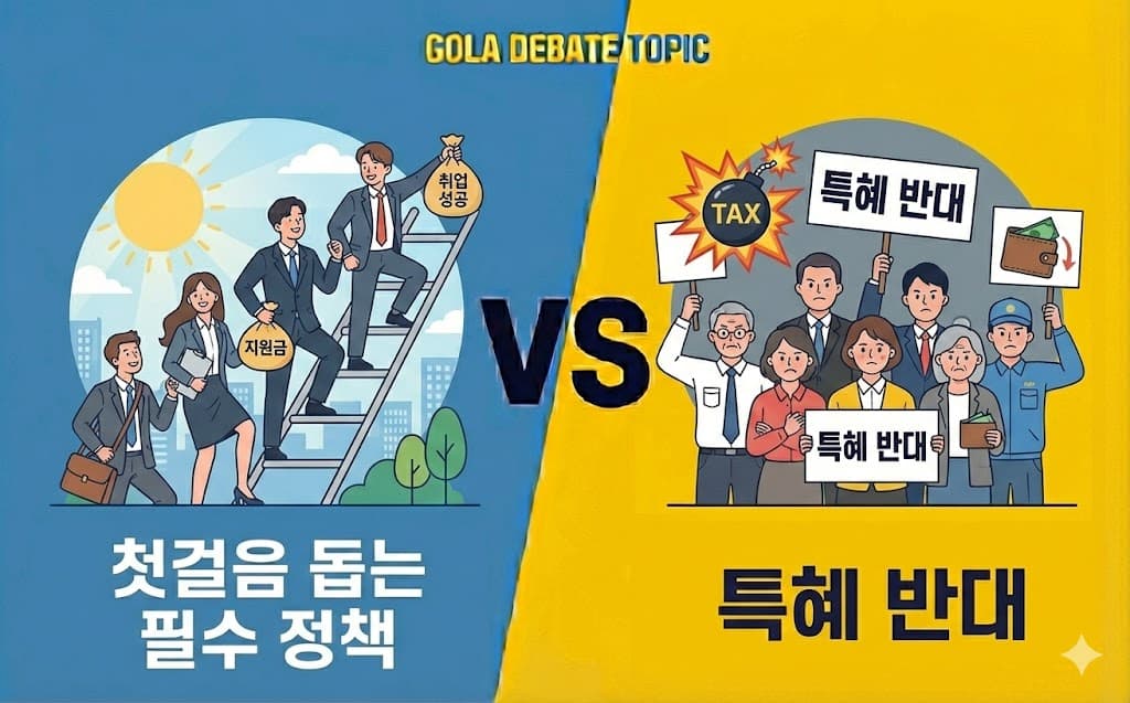 사회초년생 맞춤형 지원 확대: "첫걸음 돕는 필수 정책" VS "굳이 '초년생'만 챙겨야 하나? 세금 낭비!"