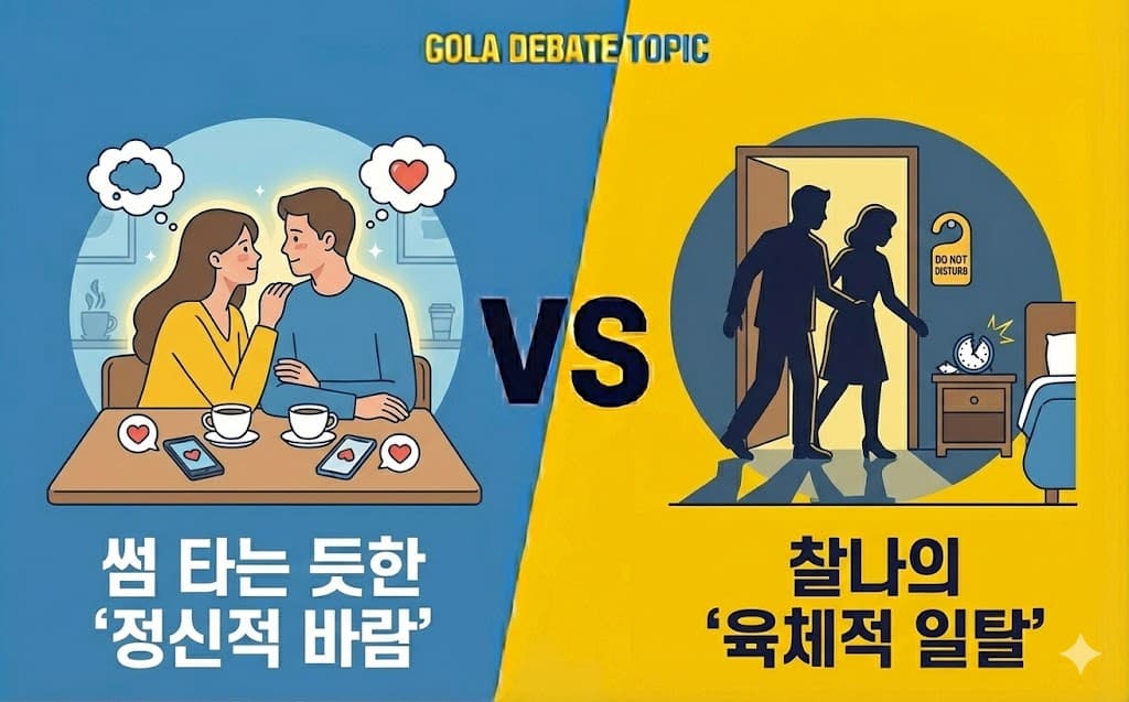 썸 타는 듯한 '정신적 바람' VS 찰나의 '육체적 일탈', 당신의 멘탈을 더 조지는 최악의 불륜은?!
